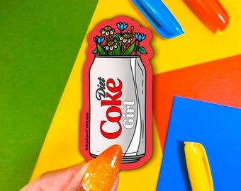 Diet Coke Girl Sticker,Stickers for Hydroflask,laptop sticker,Cute Car decals,Trendy stickers,Stationary stickers,soda stickers, Diet Coke