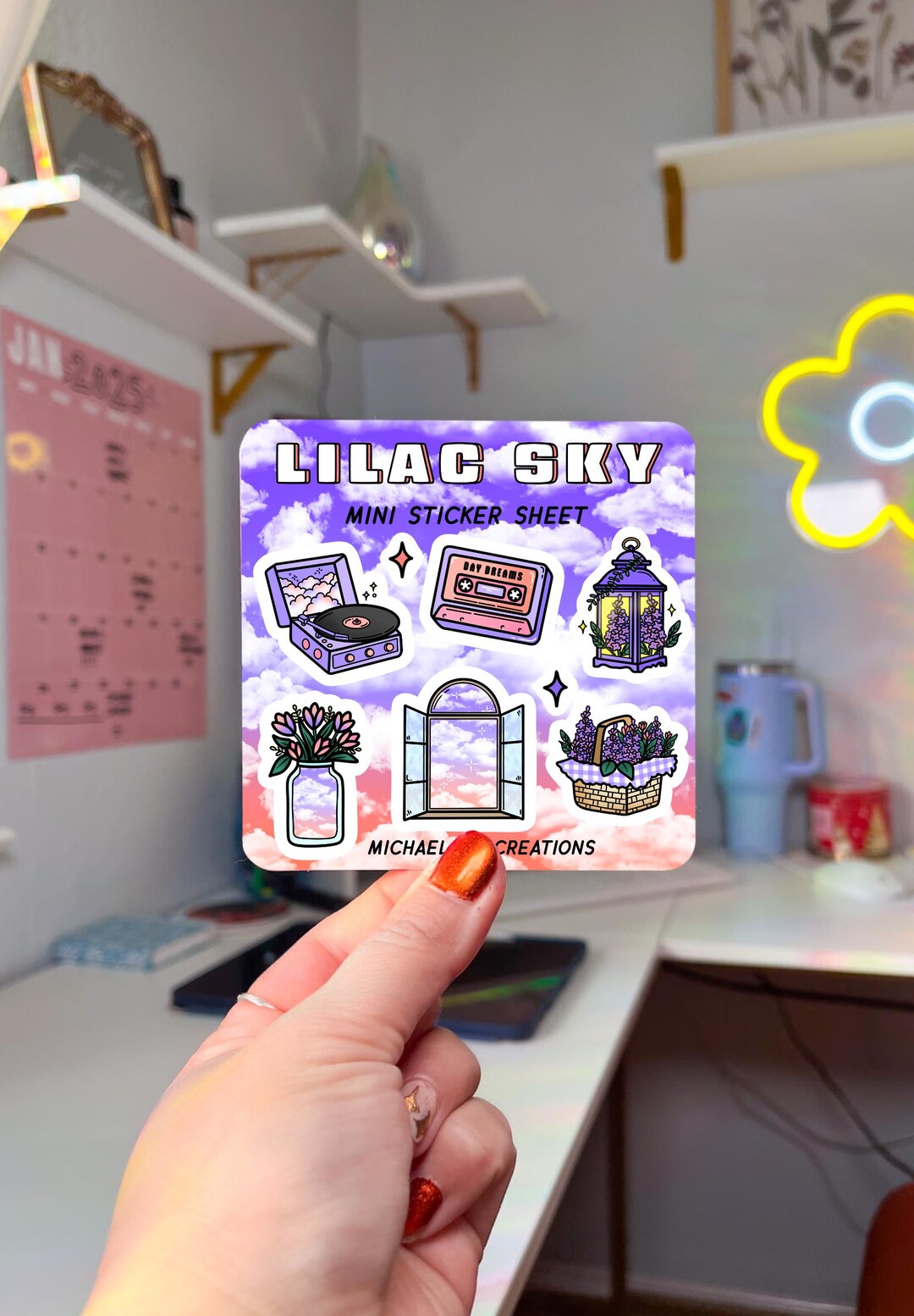 Lilac Sky Sticker Sheet ,stickers for Hydroflask,laptop Sticker,sticker ...