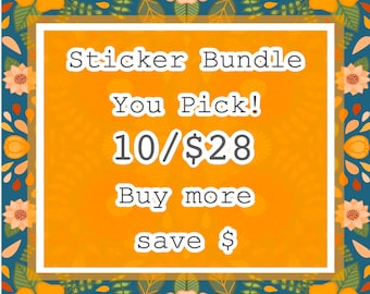 Sticker Bundle | vinyl sticker bundle | waterproof stickers | 10 pack stickers | stickers for Hydroflask | Laptop stickers