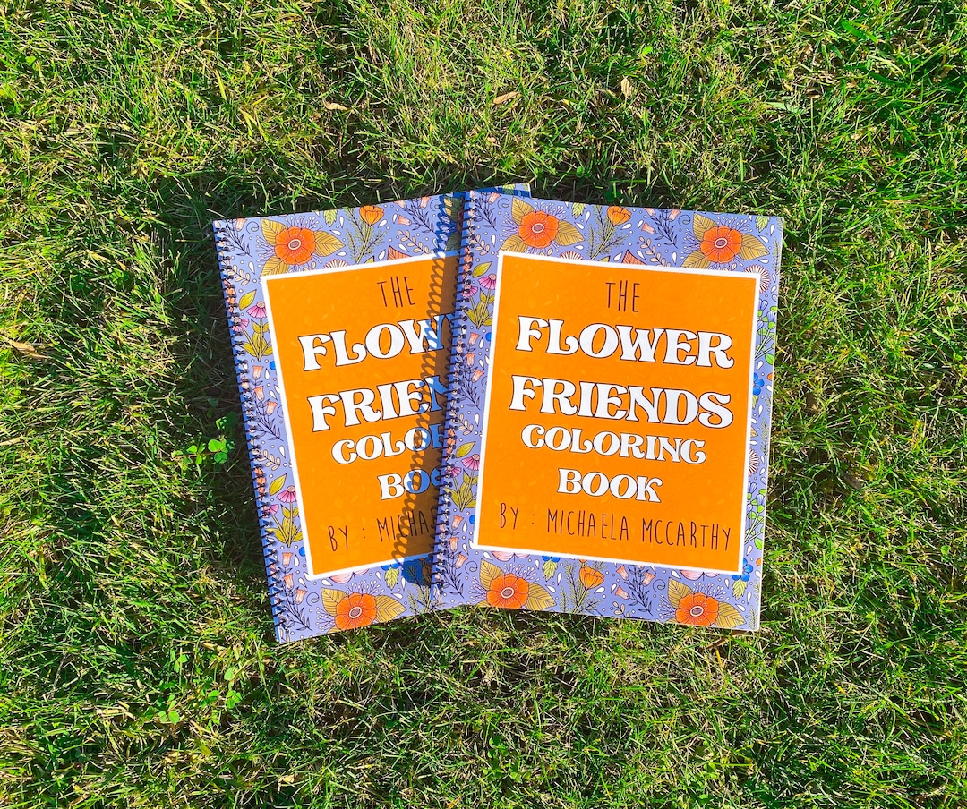 Flower Friends Coloring Book Floral Coloring Book Adult Coloring Book