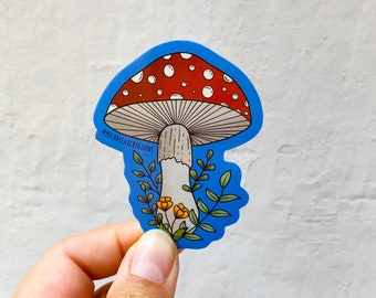 Mushroom sticker | Stickers for Hydroflask | laptop stickers | Flower Stickers | Waterproof stickers | Floral sticker | Nature gift