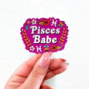 Pisces Babe Sticker | Stickers | Stickers for Hydroflask | laptop stickers |Water bottle Sticker|Waterproof Stickers| Zodiac Stickers
