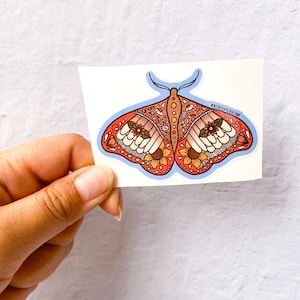 Moth Sticker | Flower Sticker| Stickers for Hydroflask | laptop stickers | Waterproof Stickers | Flower Stickers | small gift