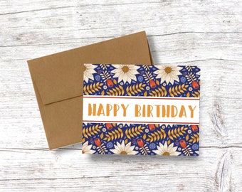 Happy Birthday Card | Floral Greeting Card | Birthday Card | Thank you card | Mother’s Day card  | Greeting Card