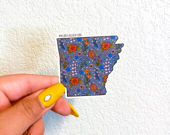 Arkansas Sticker/ AR Sticker / Stickers for Hydroflask / laptop stickers /Waterbottle Stickers /Waterproof Stickers / Flower Stickers/