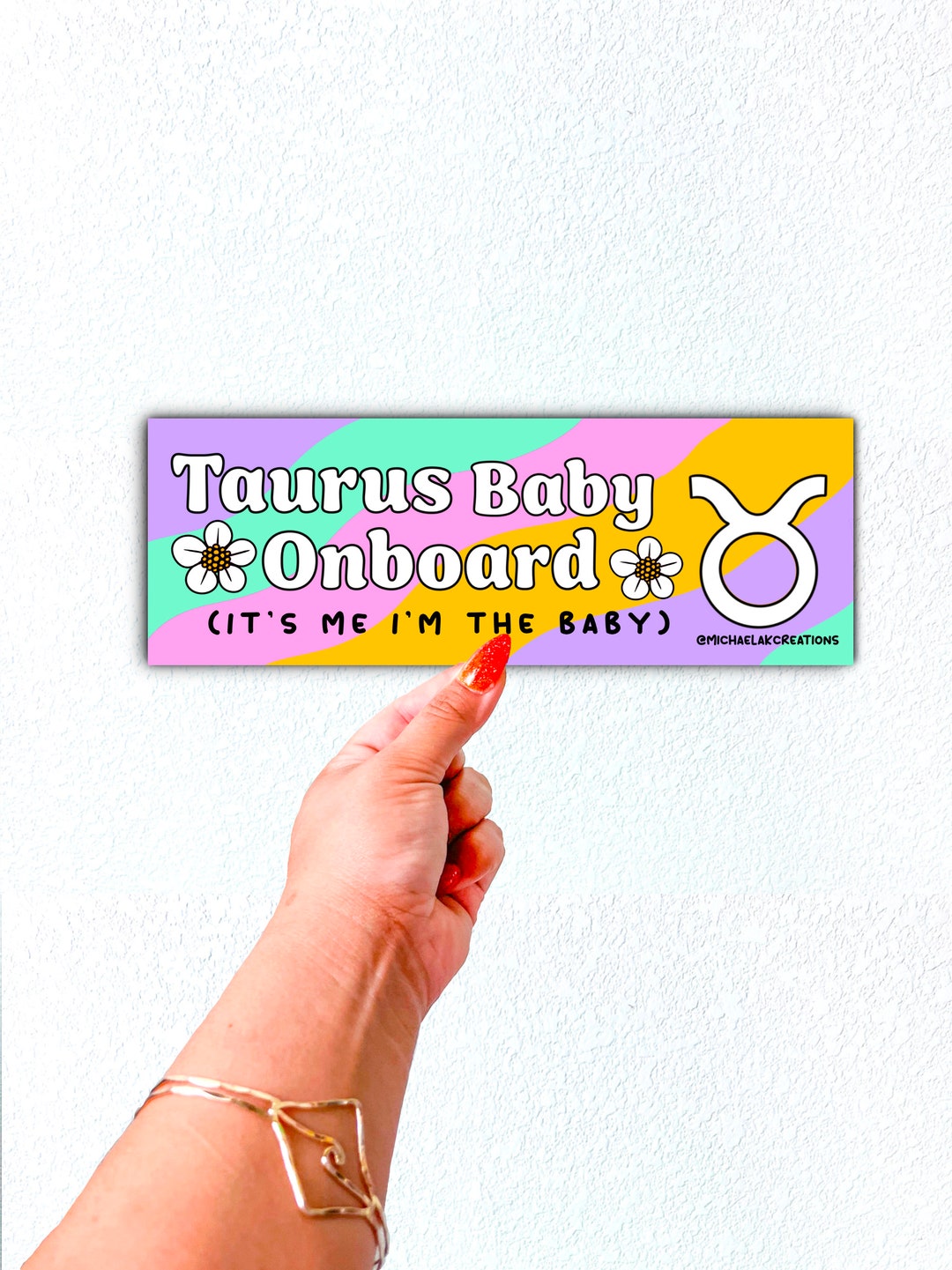 Taurus Baby Baby Bumper Sticker Zodiac Bumper Stickers Waterproof