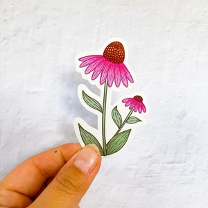 Echinacea Sticker | Stickers for Hydroflask | laptop stickers | laptop stickers Flowers | Vinyl Flower Stickers | Waterproof Sticker