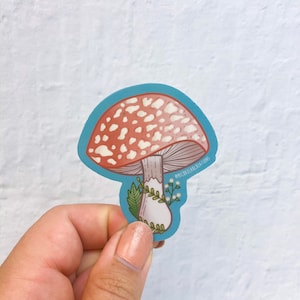 Mushroom Sticker | Peach Mushroom | Stickers | Stickers for Hydroflask | laptop stickers | Waterproof Stickers | Flower Stickers | tea gift
