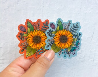 Sunflower Sticker | Fall Sunflower Sticker |Stickers | Stickers for Hydroflask | laptop stickers | Waterproof Stickers | Flower Stickers |