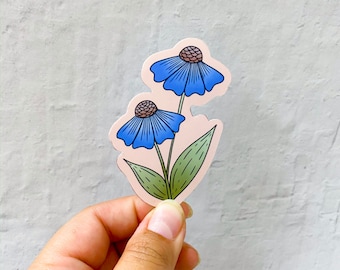 Blue Flower sticker | Stickers for Hydroflask | laptop stickers | Flower Stickers | Waterproof stickers| Flower gift | Flower lover stickers