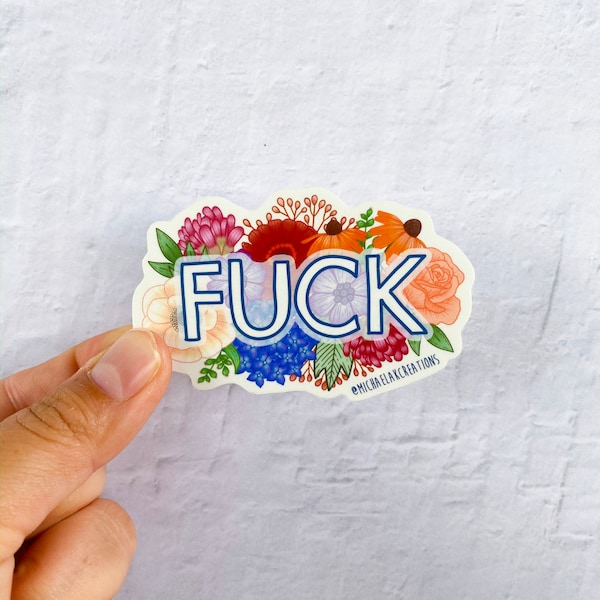 Fuck Sticker | Stickers for Hydroflask | laptop stickers | Waterproof Stickers | Flower Stickers | small gift