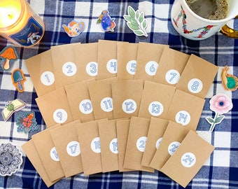 Advent Calendar | stickers | Stickers for Hydroflask | laptop stickers |  Water bottle Sticker | Waterproof Stickers | Flower Stickers