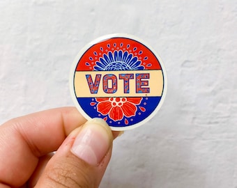 Pegatina de voto / pegatinas / Pegatinas para hidrofrasco / pegatinas para portátiles / Pegatinas para botellas de agua / Pegatinas impermeables / Pegatinas para flores