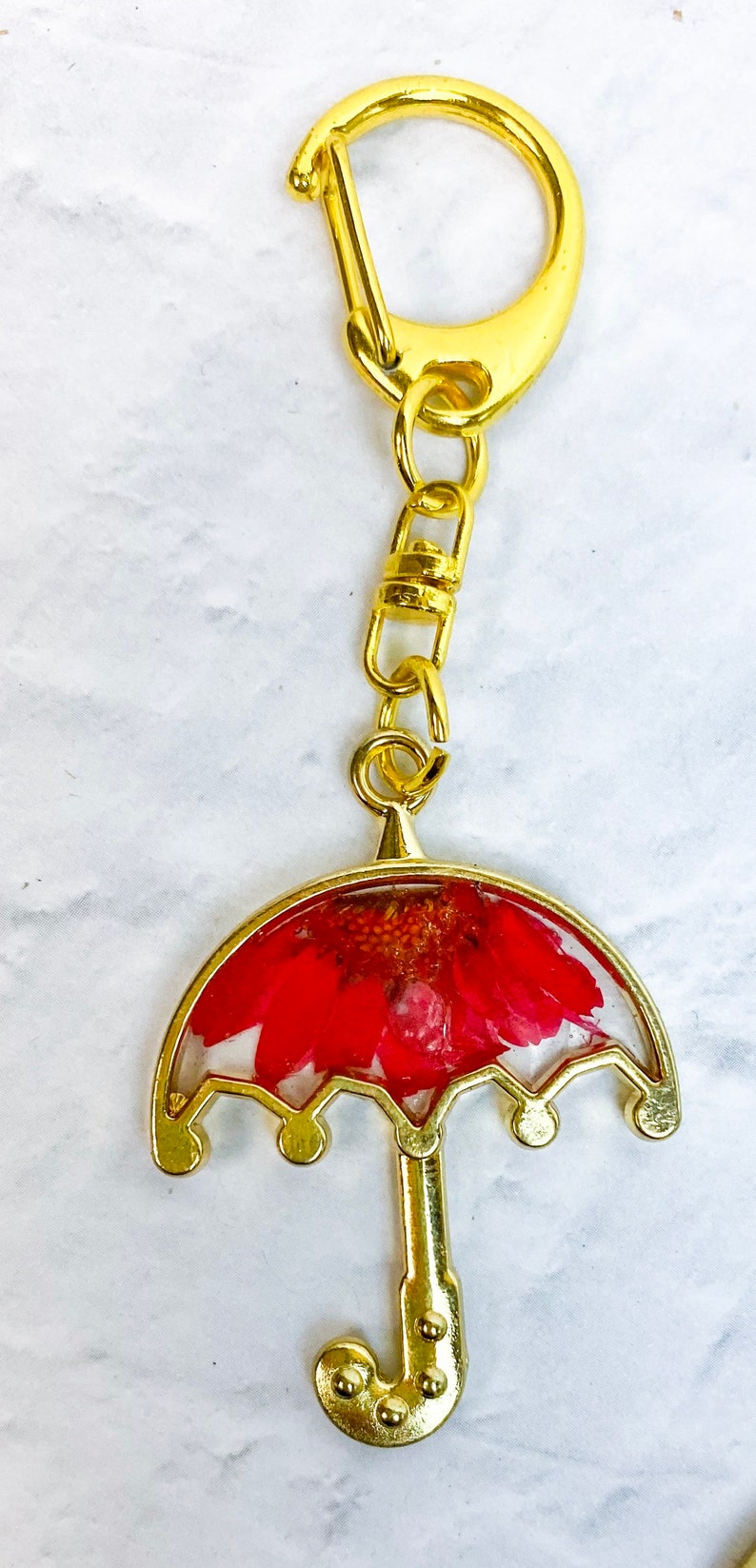 Umbrella Keychain Pressed Flower Keychain Resin Flower Keychain Resin Keychain Resin Keychain Floral Keychain