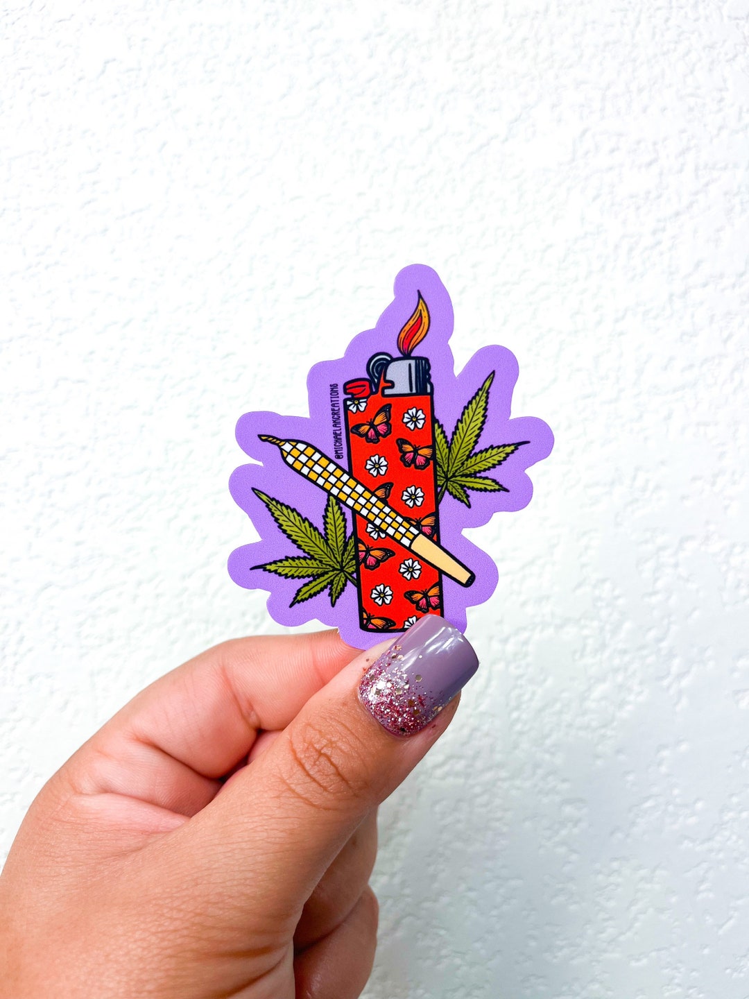Butterfly Lighter Sticker |420 Sticker | Stickers for Hydroflask ...