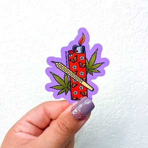 Butterfly Lighter sticker |420 Sticker | Stickers for Hydroflask |Flower sticker|stoner stickers |Waterproof stickers|Smoker sticker
