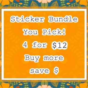 Sticker Bundle | vinyl sticker bundle | waterproof stickers | 4 pack stickers | stickers for Hydroflask | Laptop stickers