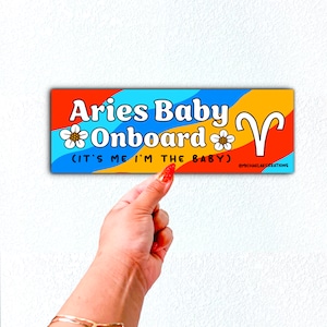 Aries Baby Bumper Sticker | Zodiac Bumper Stickers | Waterproof Stickers | cute bumper stickers |Funny Bumper Sticker| Zodiac Stickers