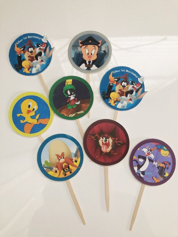 Looney Tunes Cupcake Toppers Looney Tunes Party Looney Tunes Etsy