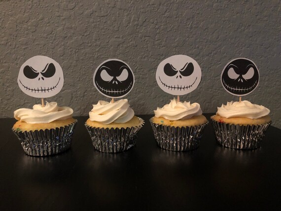 Nightmare Before Christmas Cupcake Toppers Jack Skellington Etsy