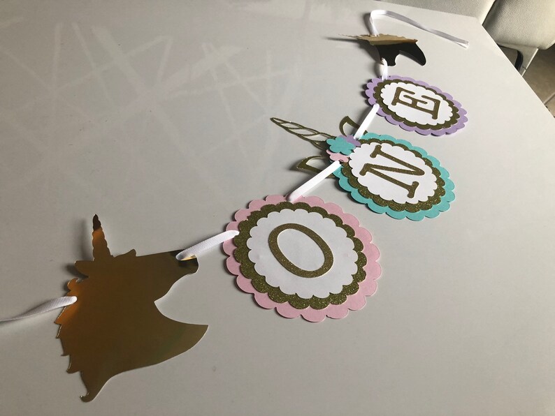 Unicorn Birthday Unicorn Banner Unicorn Party Unicorn One First Birthday Banner