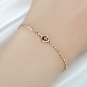 18K 14K Solid Gold Vintage Ruby Bracelet, Ruby Bracelet, Personalized Gemstone Bracelet, Dainty Bracelet, Custom jewelry Purplemay B019