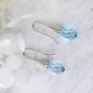 Gemstone Earring Colourful Sapphire Stud Personalised Custom Gift 14k 18k Yellow Gold Aqua Topaz Stud Earring Purplemay E023