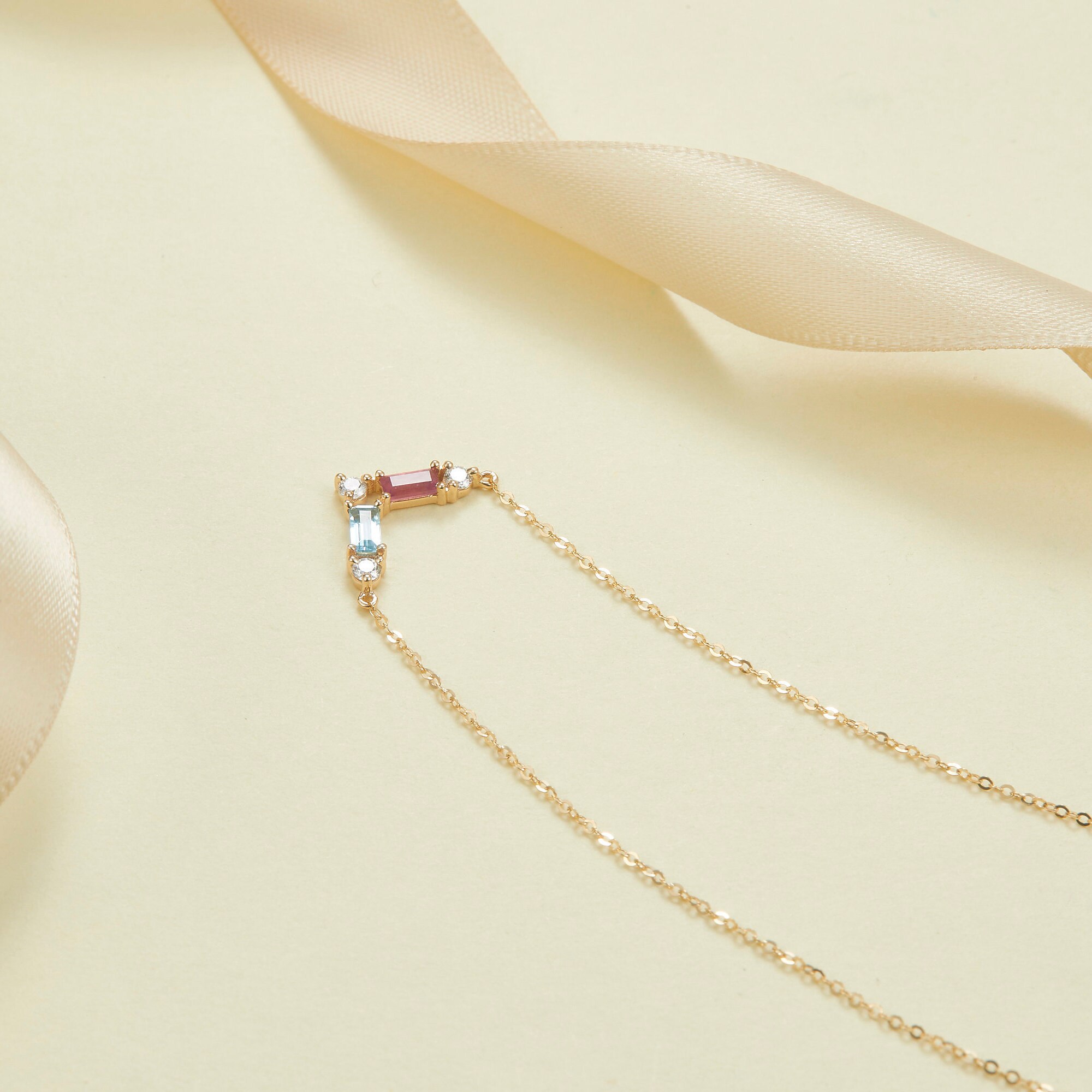 14k 18k Yellow Gold Multistone Tourmaline Necklace Pendant