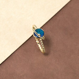Gold Asteroid Design Ring, Australian Opal Ring, Stackable Gold Ring with Star, Anniversary Ring, Wedding Gift for Bride