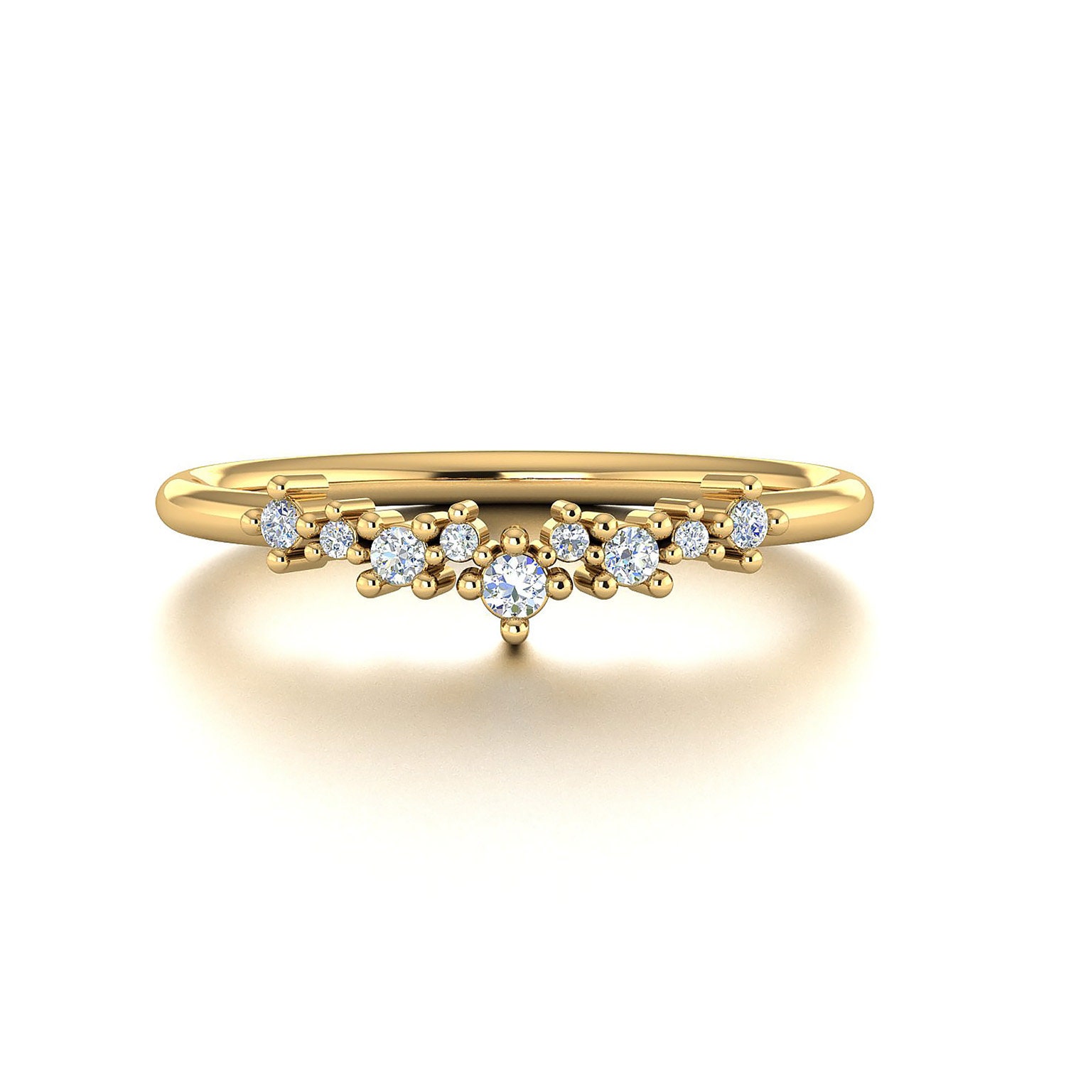 14k 18k Solid Gold Stacking Ring Wedding Band Dainty Ring | Etsy