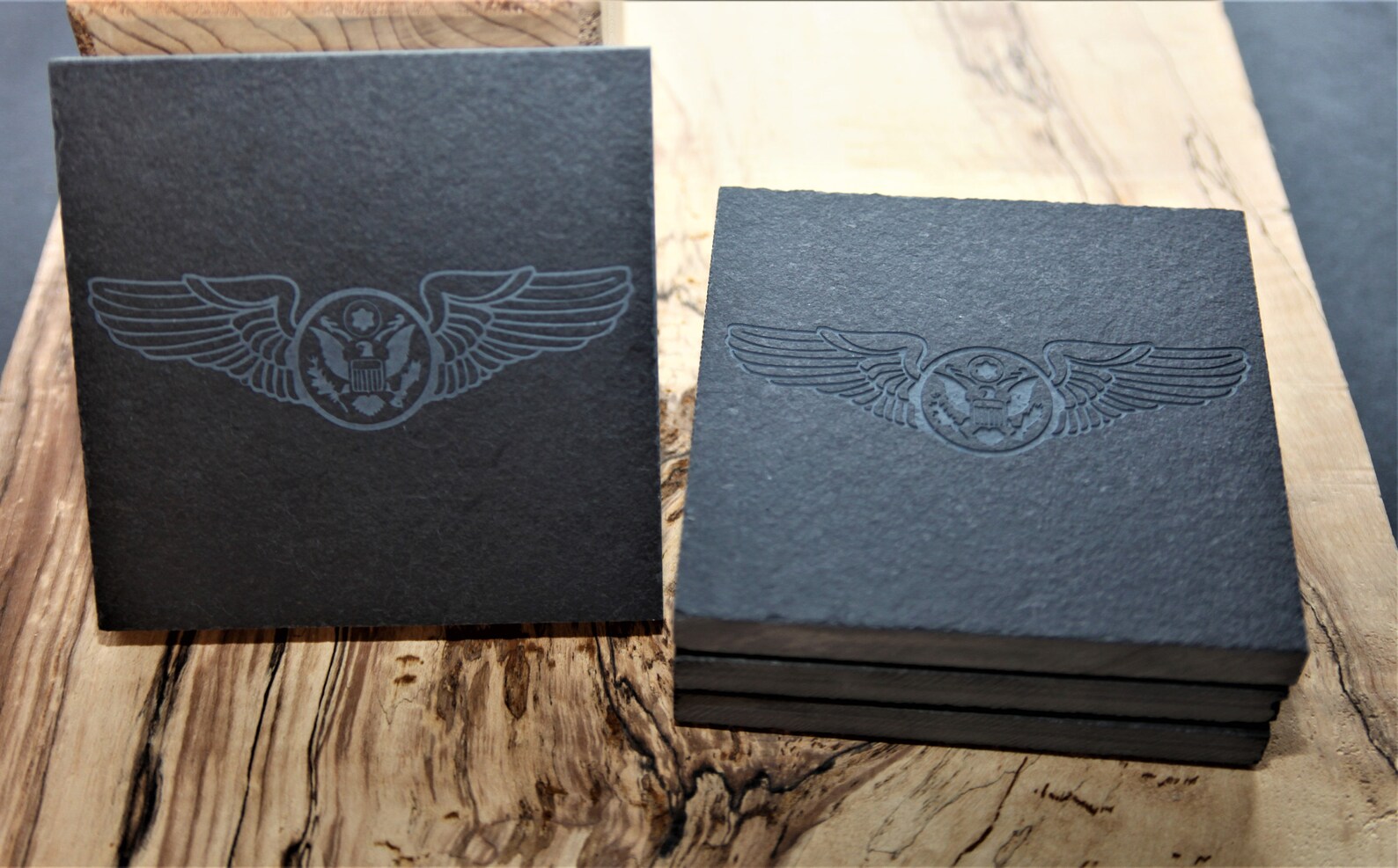 Usaf Coasters USAF Enlisted Aircrew Wings Slate Coasters Set of 4 | Etsy