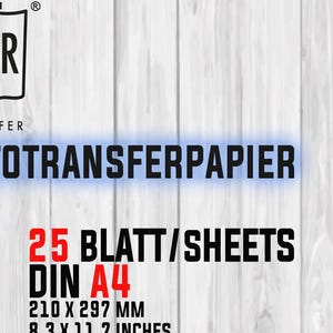 SR - Papel de transferencia fotográfica A4, 25 hojas