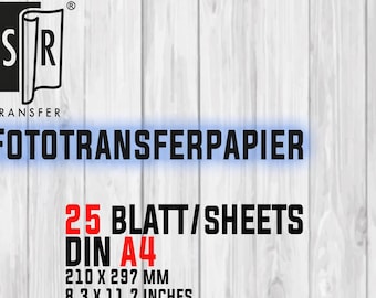 NEW SR-Transferpaper 2.0, 25 sheets, 8.3 x 11.7 inches (A4)
