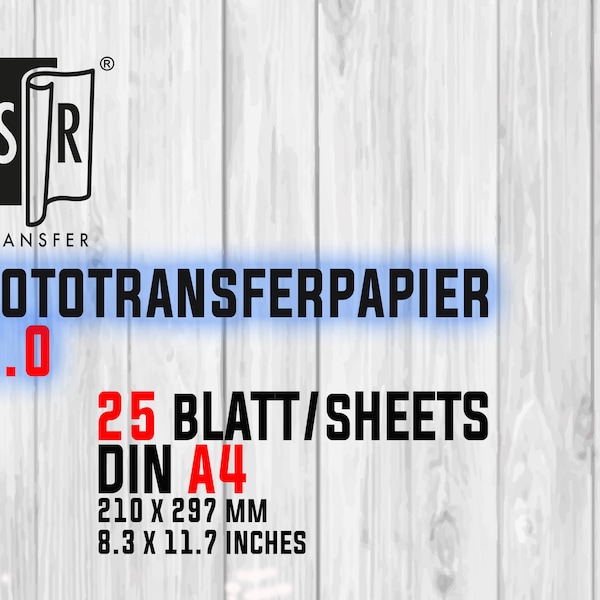 NEU SR-Transferpapier 2.0, DIN A4, 25 Blatt