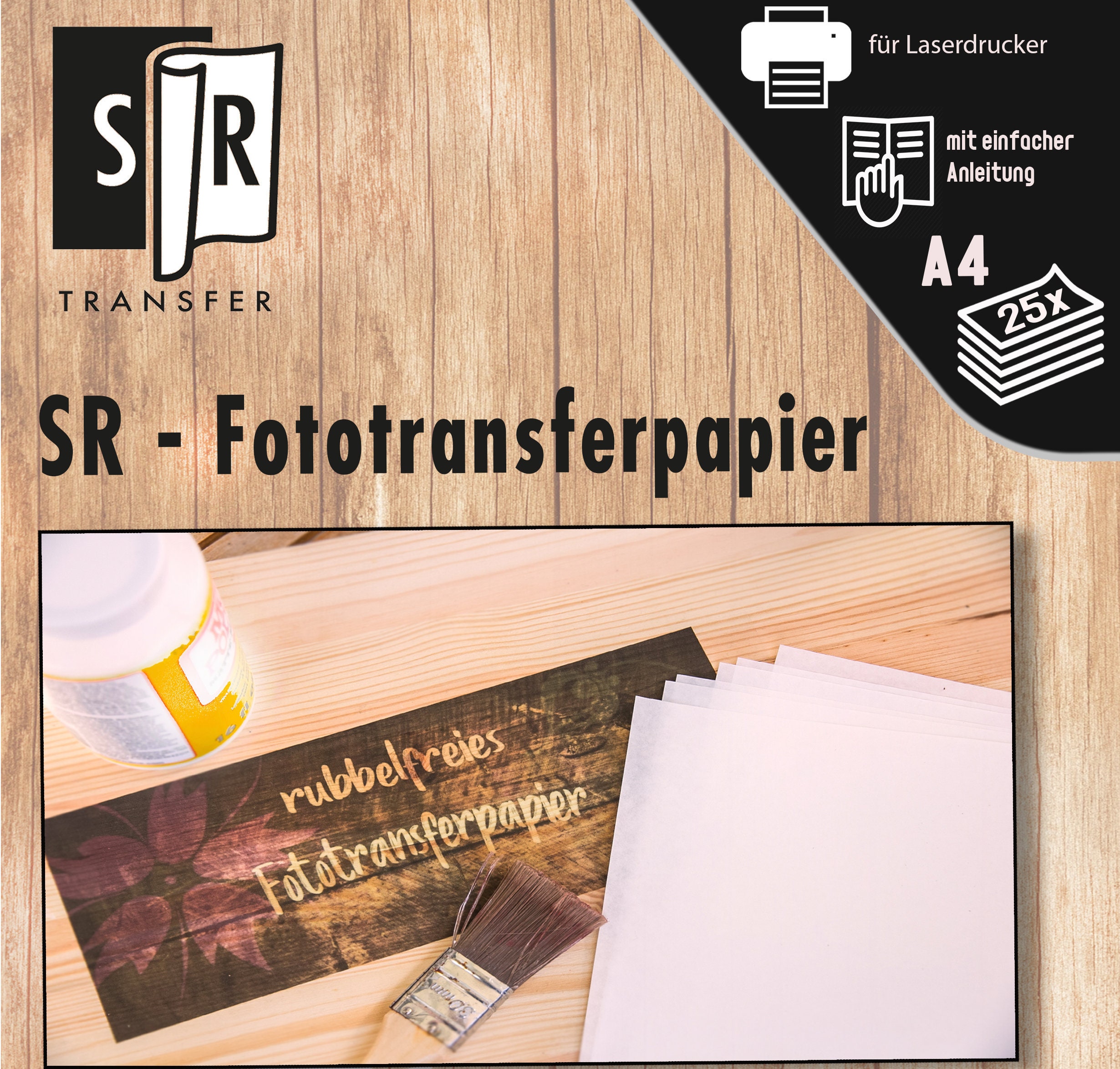 SR-Transferpaper, 25 sheets, 8.3 x 11.7 inches (A4)