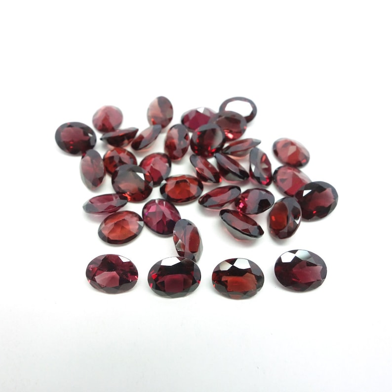 Natural 90.9 Carat Weight 8X10 MM Faceted Oval Shape Rhodolite Gemstones 34 Pieces Lot Good Quality Jewelry Making Gemstone