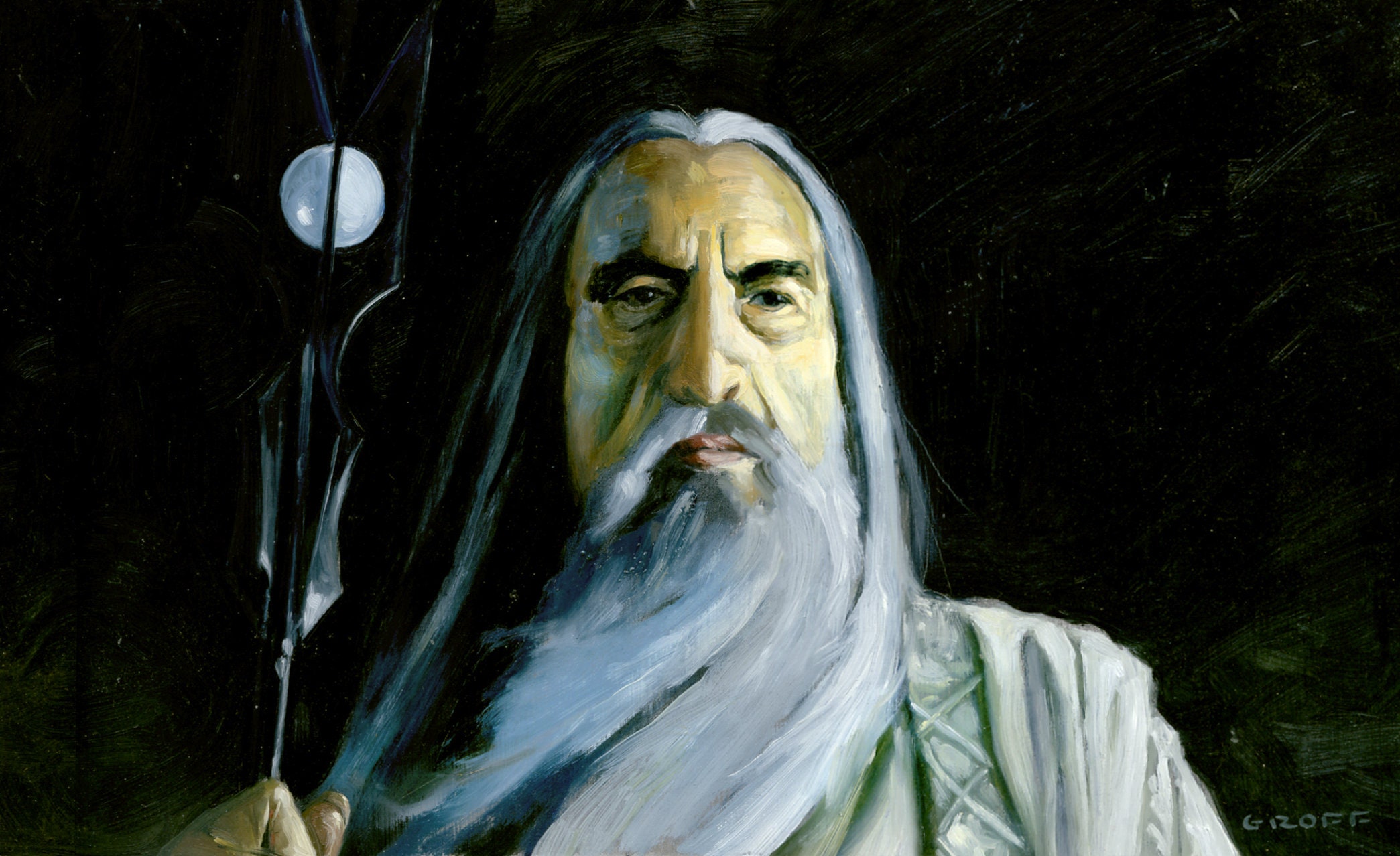 Lord of the Rings Saruman Original Oil Painting Head Study Artist ...