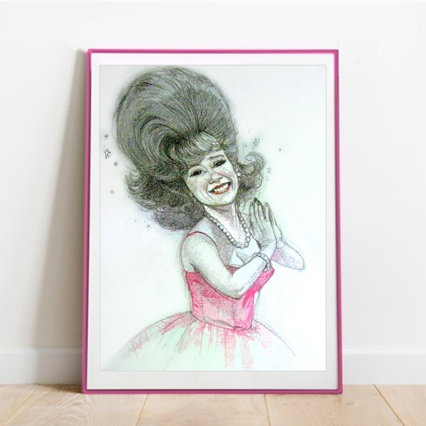 Pee Wee's Playhouse Miss Yvonne original Prismacolor pencil drawing artist signed