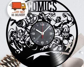 Contemporary and Creative Bedroom Wall Decor Best Gift Idea for Boys and Girls Deadpool Marvel Vinyl Record Wall Clock Modern Fan Art Contemporary and Creative Bedroom Wall Decor Best Gift Idea for Boys and Girls Deadpool Marvel Vinyl Record Wall Clock Modern Fan Art