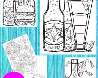 Beer Coloring Book Etsy