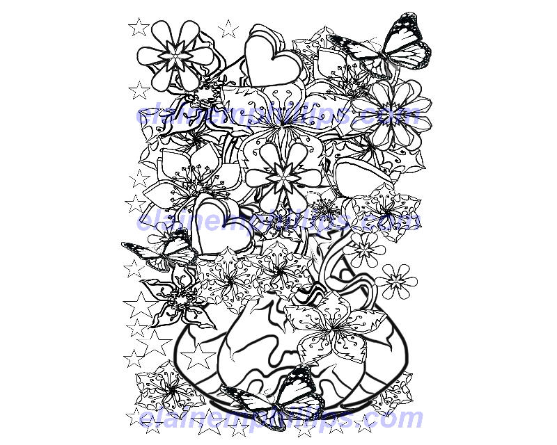 Flower coloring, Grab your crayons or markers and float into my