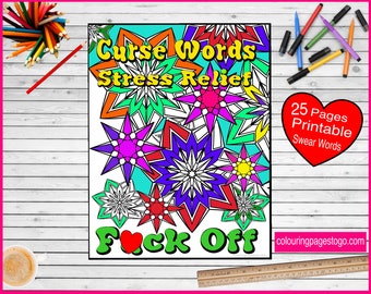 Curse Words Colouring, a fun Stress Relief, it is time to kick off the shoes and chill with Swear Words coloring,  let the Swear words out