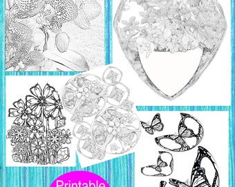 Printable coloring Sheet,  you are now entering my world of flowers  butterflies grab your  markers and float away, printable coloring