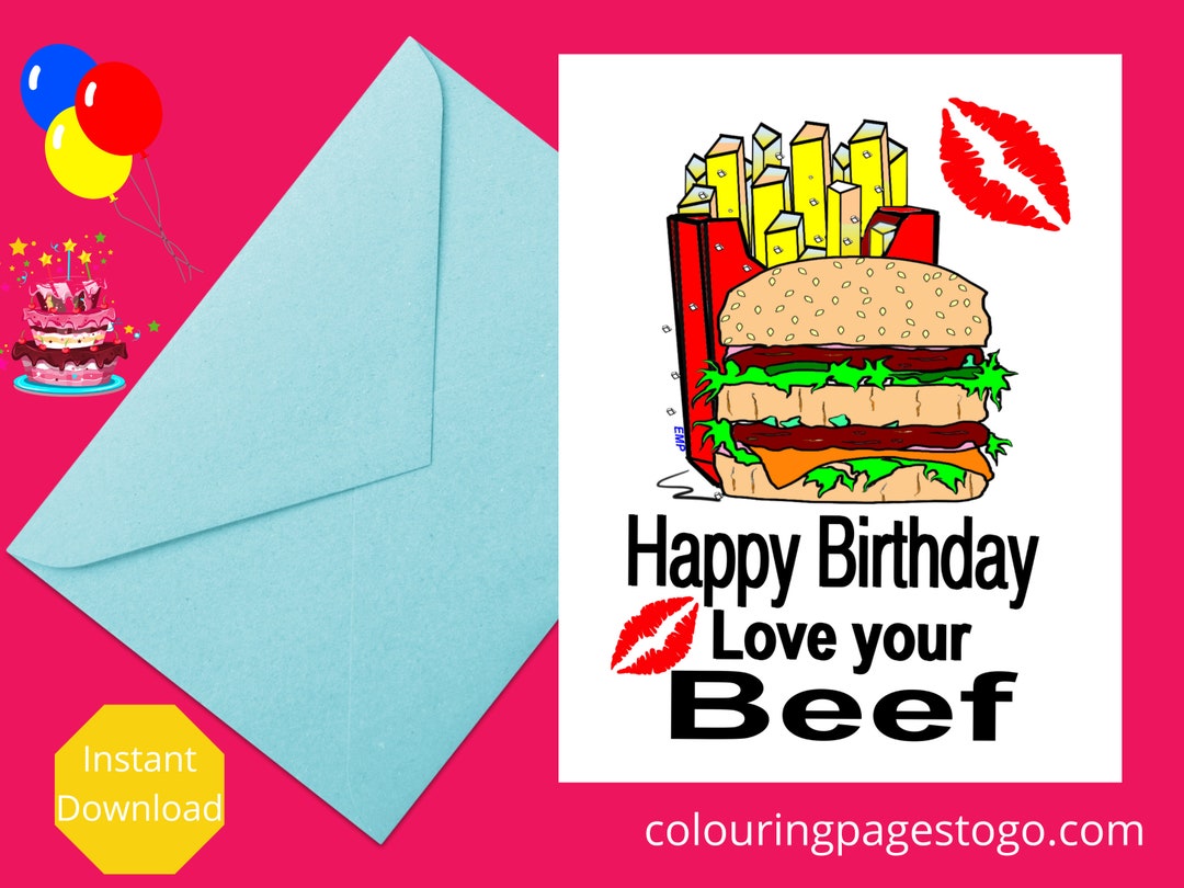 Printable Happy Birthday Card, Happy Birthday Boyfriend Card, Love Your ...