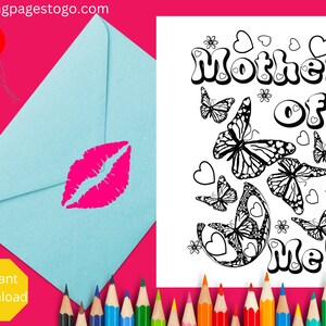 Cartolina da colorare per la festa della mamma, cartolina da colorare stampabile per la festa della mamma, cercando di creare la tua cartolina carina e senza caramelle unica nel suo genere