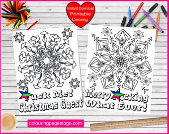 Swear Words Christmas coloring grab a marker or pencil and let those curse words flow release your Christmas day's stress with Curse words