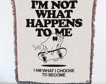 I'M Not What Happens To Me Tapestry / Gobelin / Throw Blanket / Woven Wall Hanging / Skateboard / Skate / Living Room / Bedroom / Textile