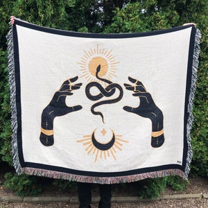 Fortune Snake Art Blanket By Daphna Sebbane Tapestry / Gobelin / Throw Blanket / Woven Wall Hanging