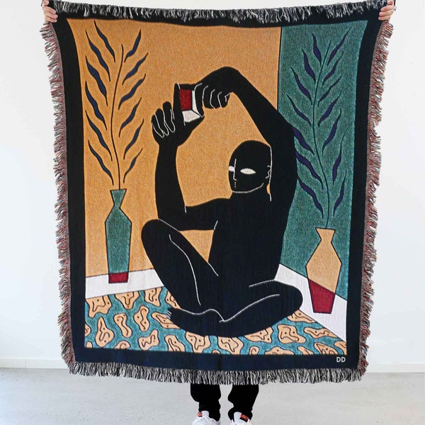 Make Your Own Vision  Woven Art Blanket / Throw By Lena Macka. Tapestry / Gobelin / Woven Wall Hanging / Living room / Bedroom / Textile