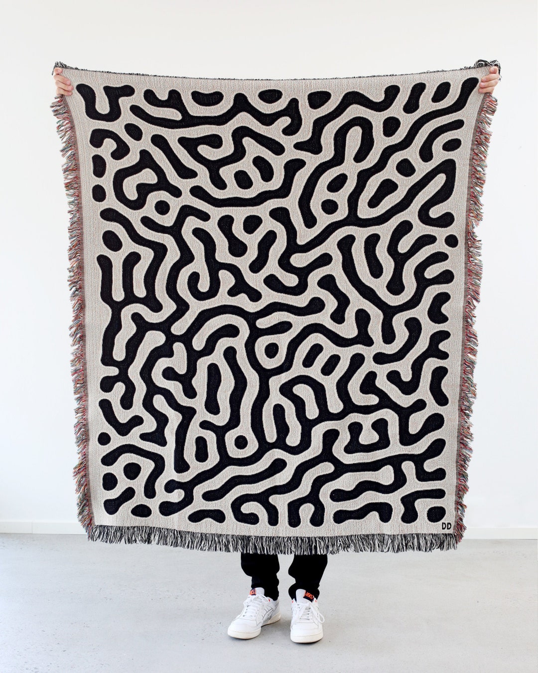Coral Woven Art Blanket By Adria Molins. Tapestry / Gobelin / Throw Blanket / Woven Wall Hanging